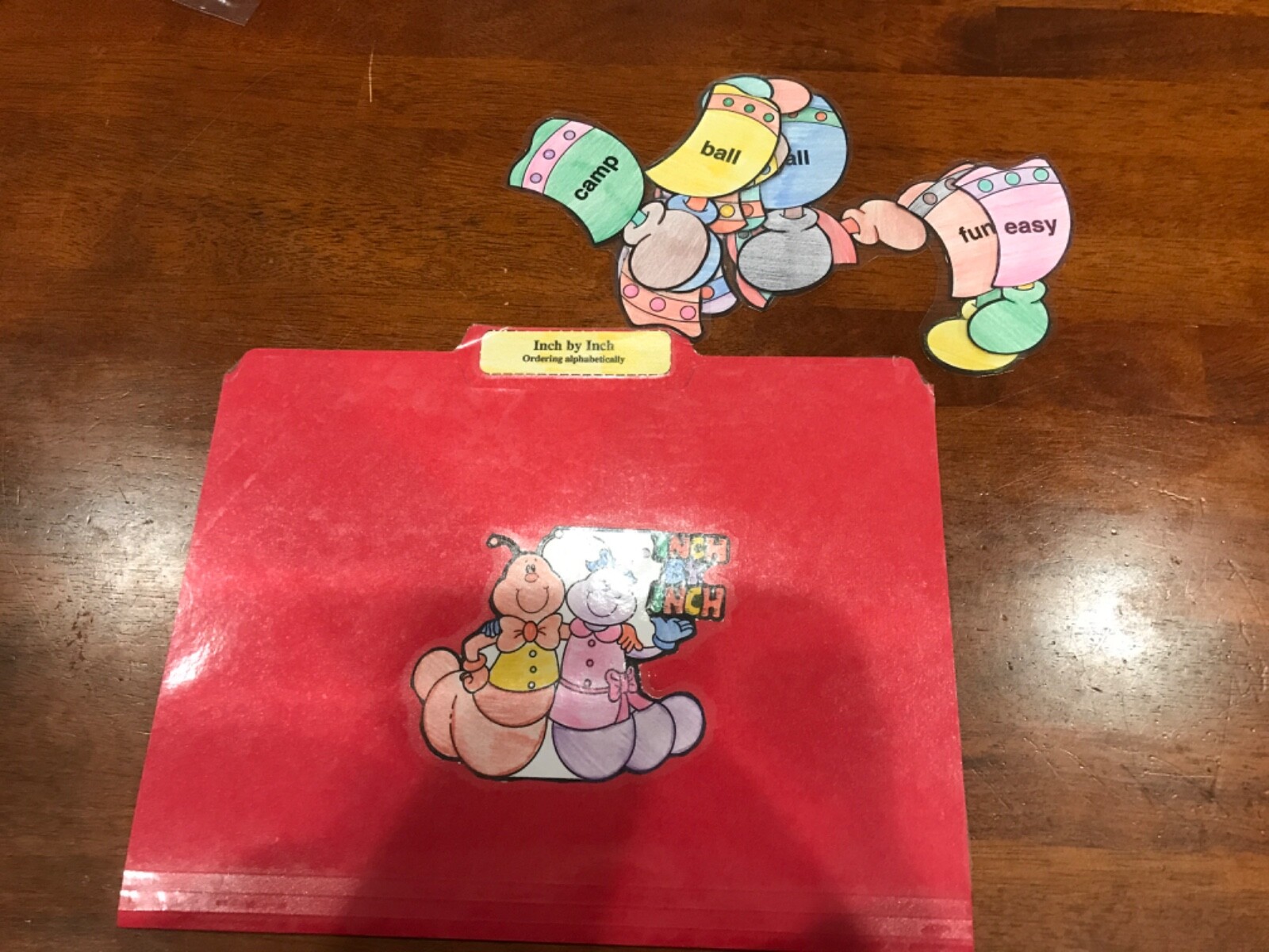 inch by Inch! ABC order 2nd  grade language arts file folder game