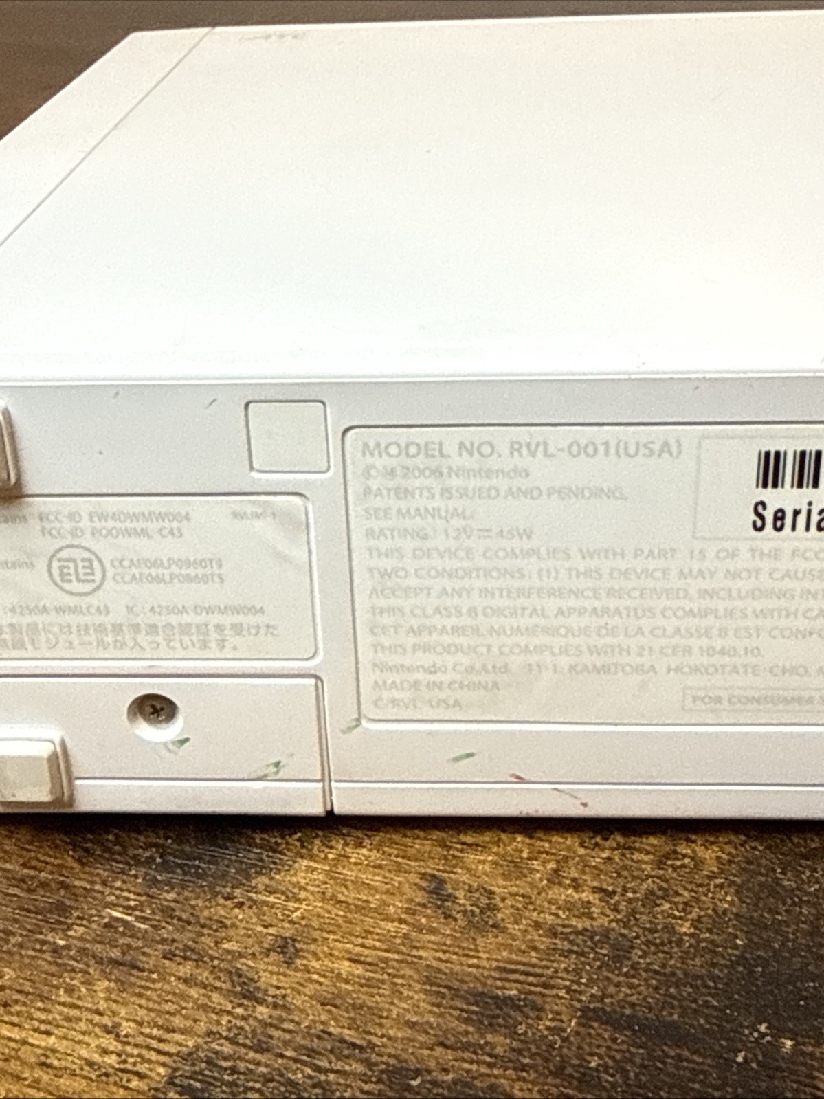 Nintendo Wii White Console Only RVL‑001 Tested Excellent Condition Console Only!