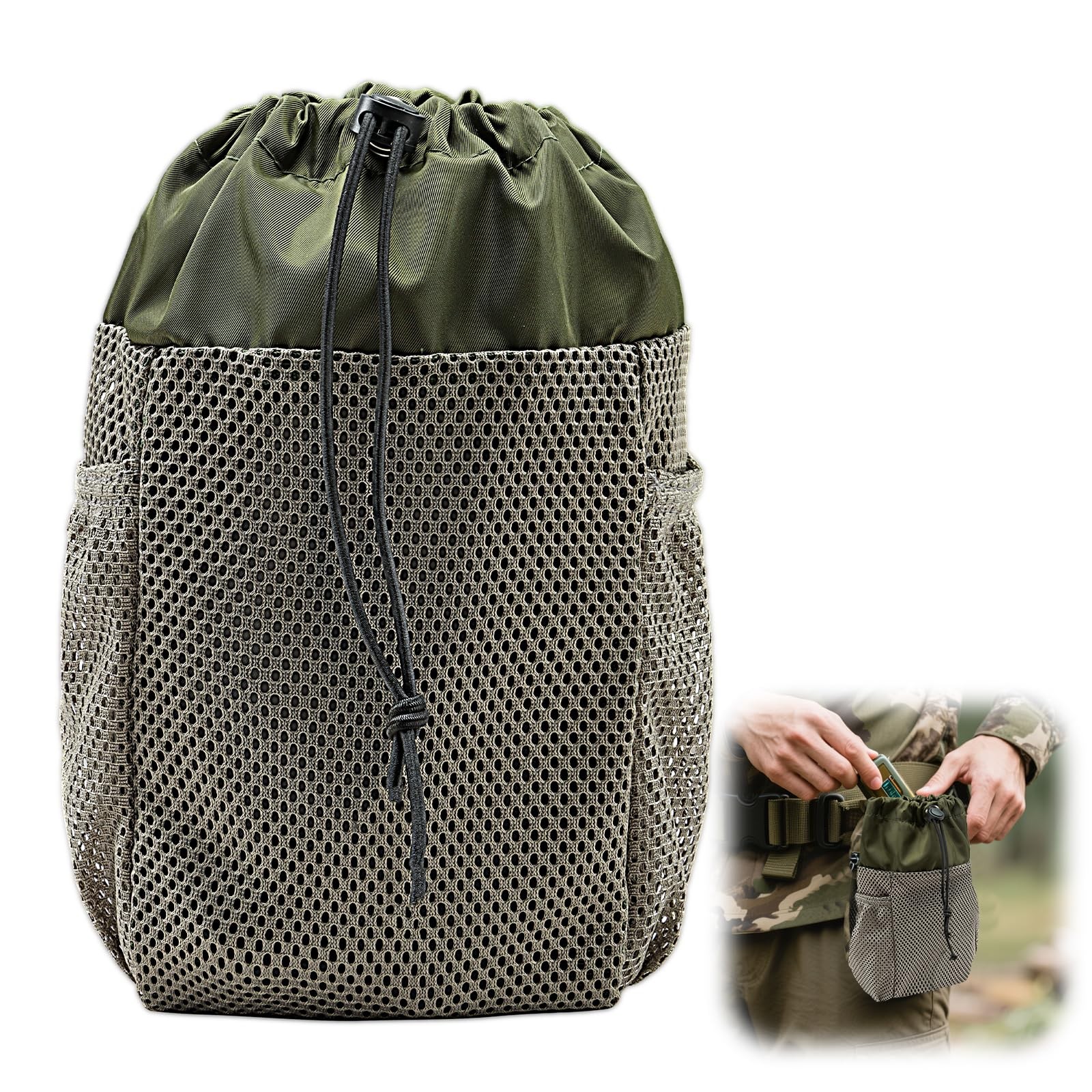 YIBOBO 2Pcs Saddle Hunting Storage Bags, Mesh Hunting Dump Pouch with Drawstr...