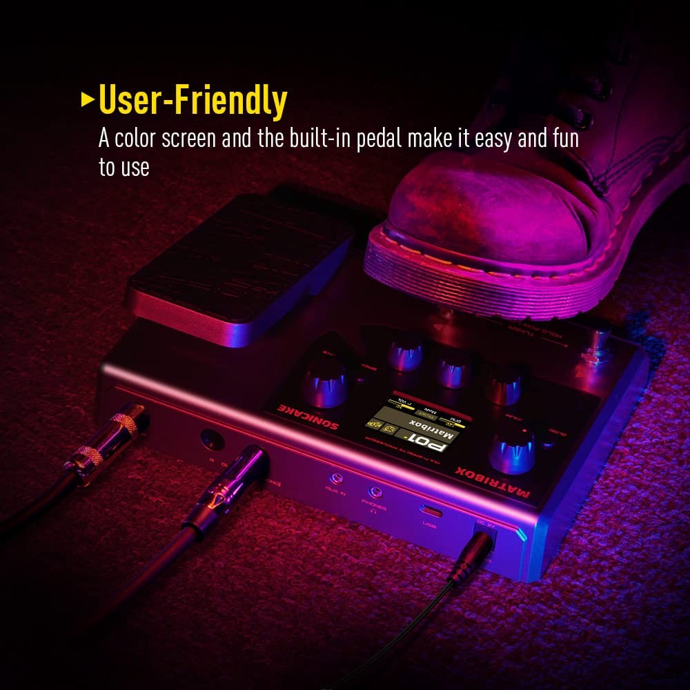 SONICAKE Multi Effects Processor with Expression Pedal Guitar Bass Amp Modeling
