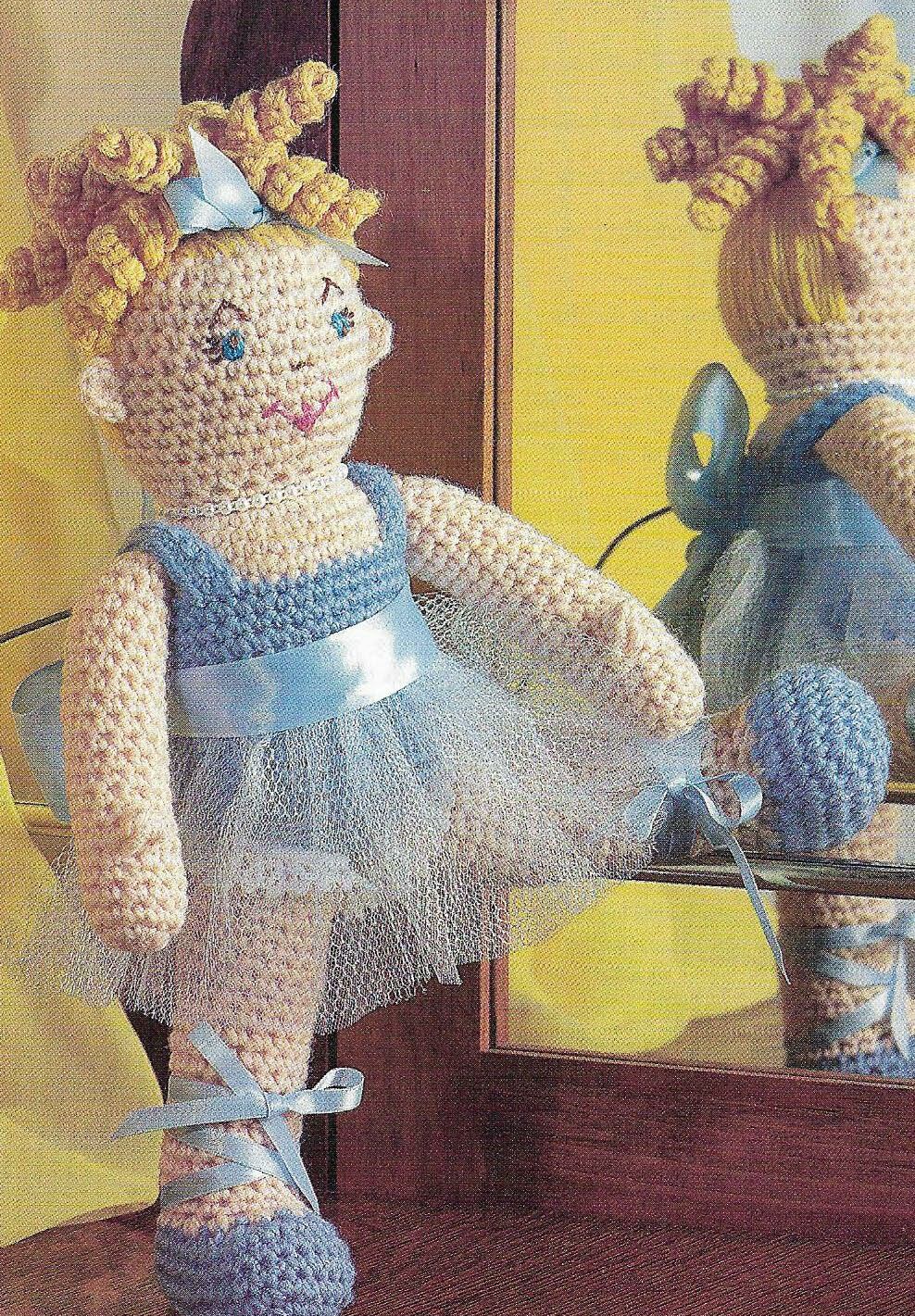 LITTLE BALLERINA DOLL 15" TOY DIGEST SIZE CROCHET PATTERN INSTRUCTIONS