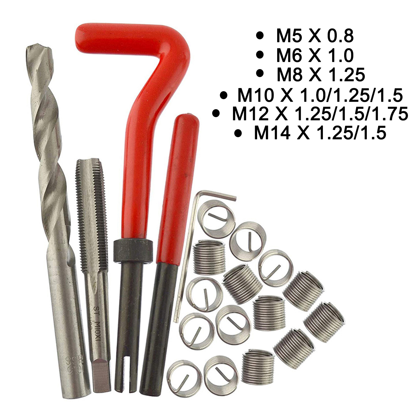 Metric Thread Repair Insert Kit M5/M6/M8/M10/M12/M14 Helicoil Car Pro Coil Tool