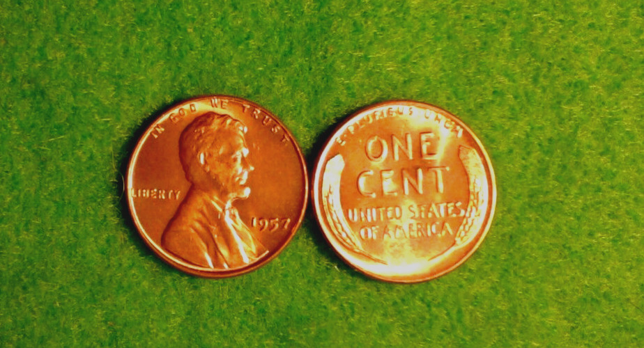 1957 - P    Lincoln  Wheat  Cent  BU    Red    Nice  US  Coin