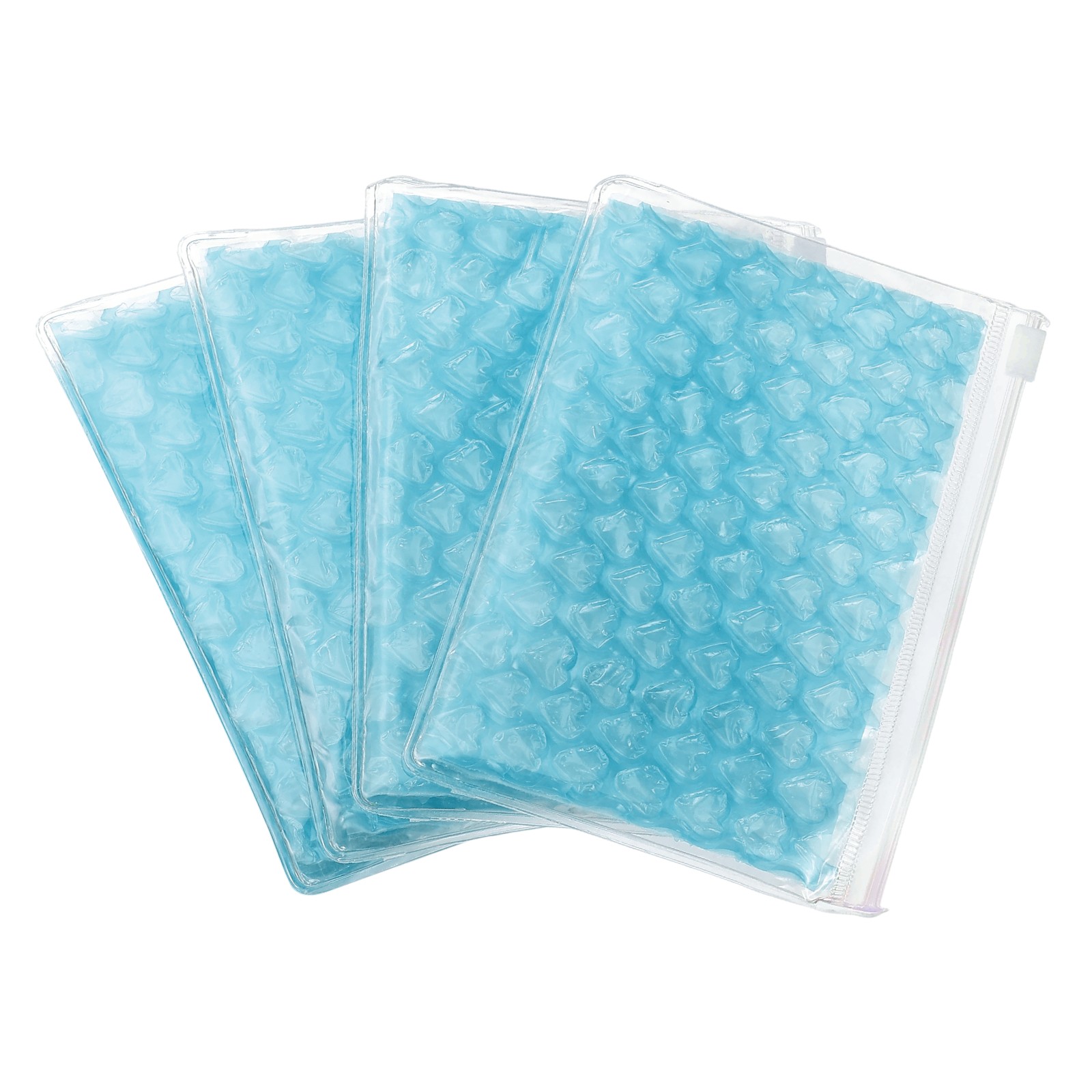 Clear Bubble Bags, (6 x 4 Inch, Sky Blue) (4 Pcs), Heart Bubble Wrapping Pouches