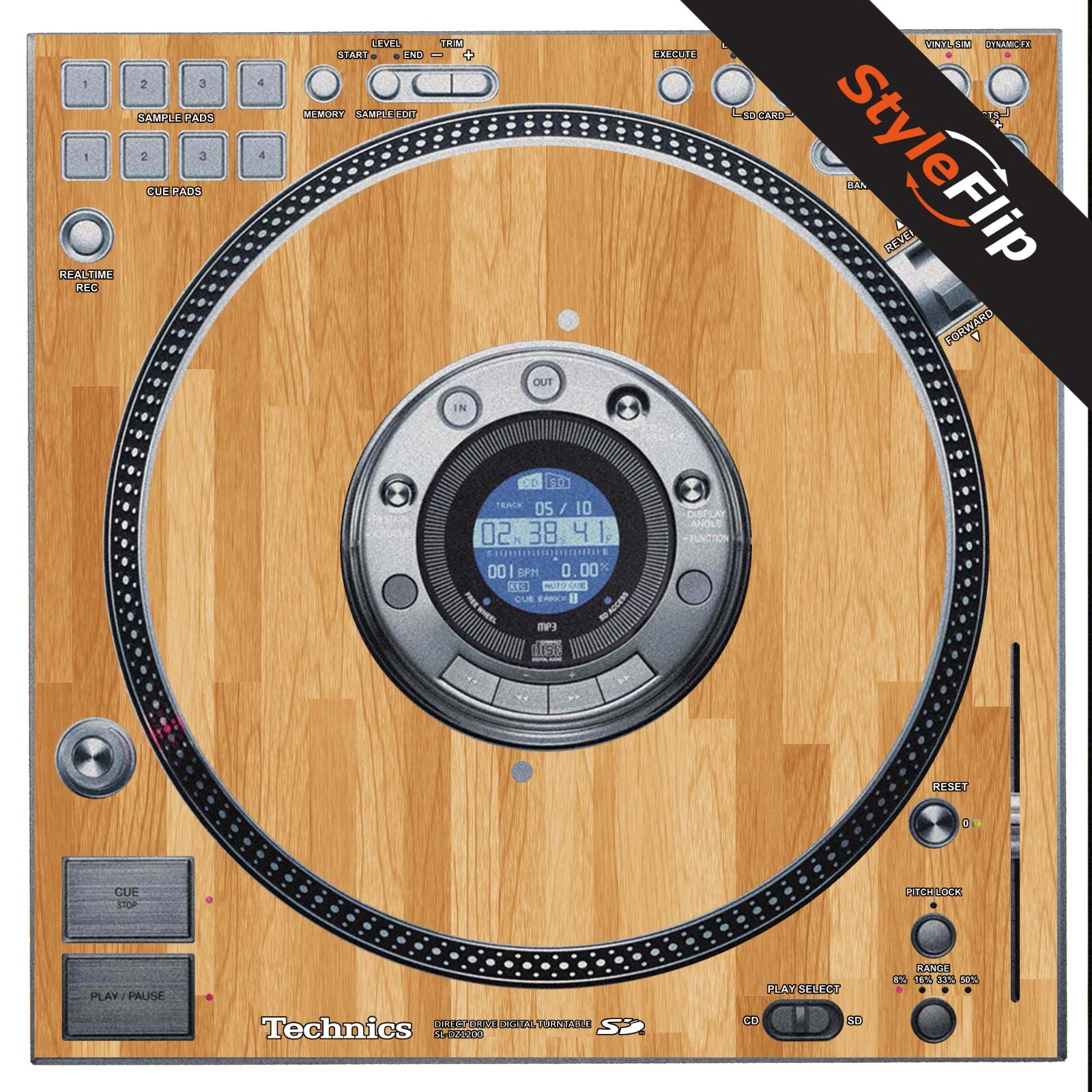 Technics SL - DZ1200 Skins | Wood 5 | Protective Decal | StyleFlip Skins