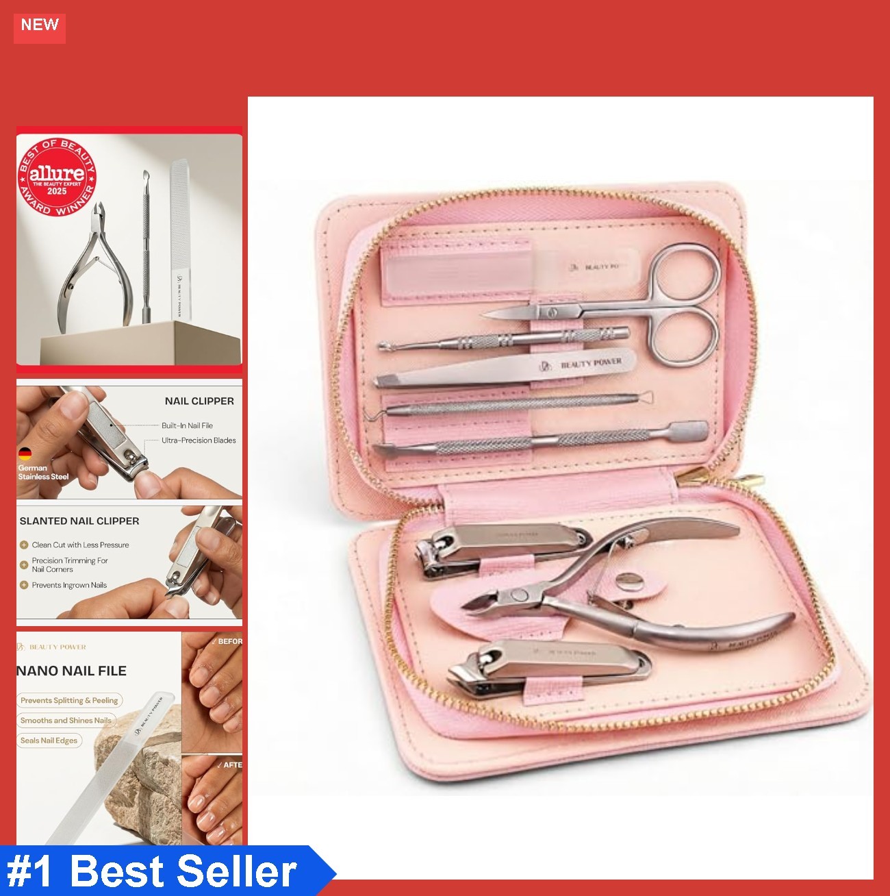 9 in 1 Manicure Pedicure Set Stainless Steel Nail Clippers Cuticle Nipper