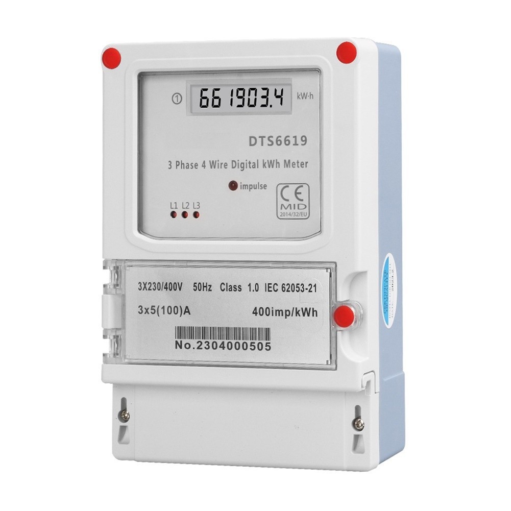 100A Capacity LCD Energy Meter Three Phase Meter Residential Application