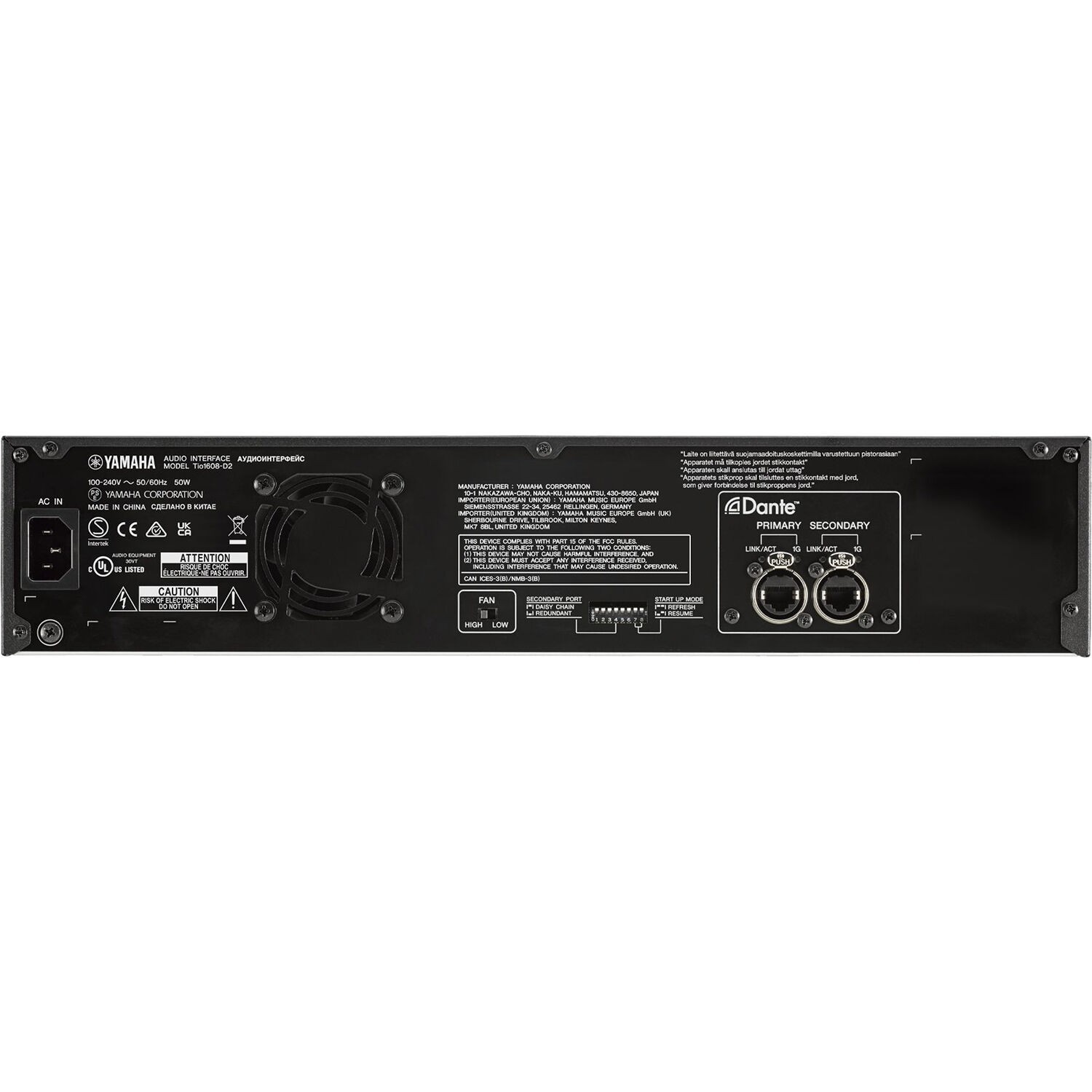 Yamaha Tio1608-D2 Dante-Equipped I/O Input/Output Rack Stage Box