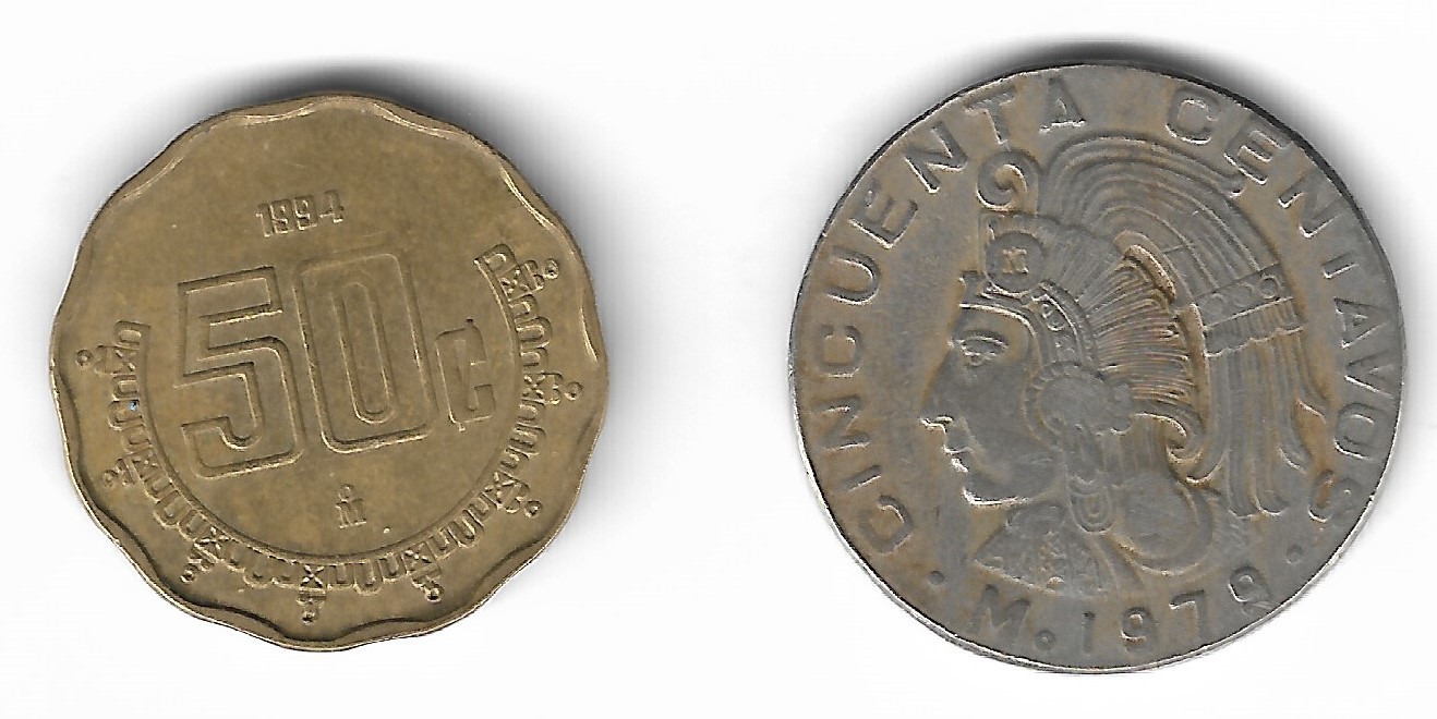Mexico 50 Centavos (2 Coins)