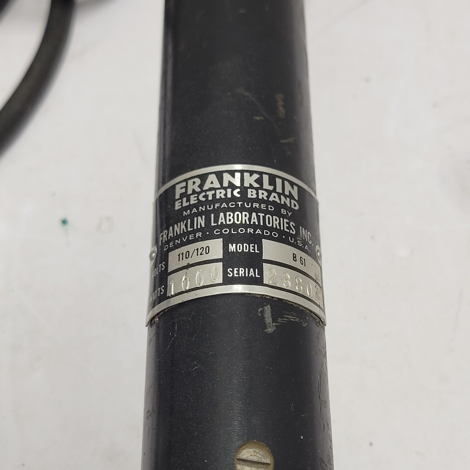 Franklin Electric Cattle Branding Iron - Electric Brander Model B61 WORKS