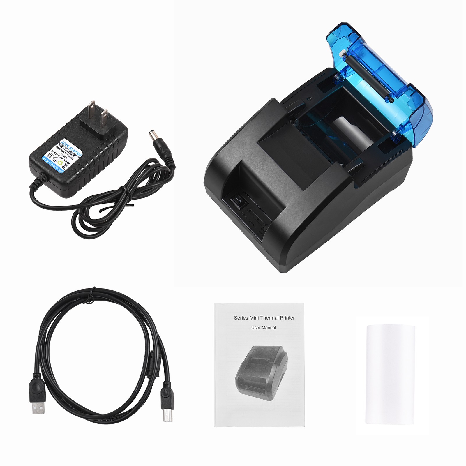 6-58mm Thermal Receipt Printer Desktop USB BT Wireless Connection Printer