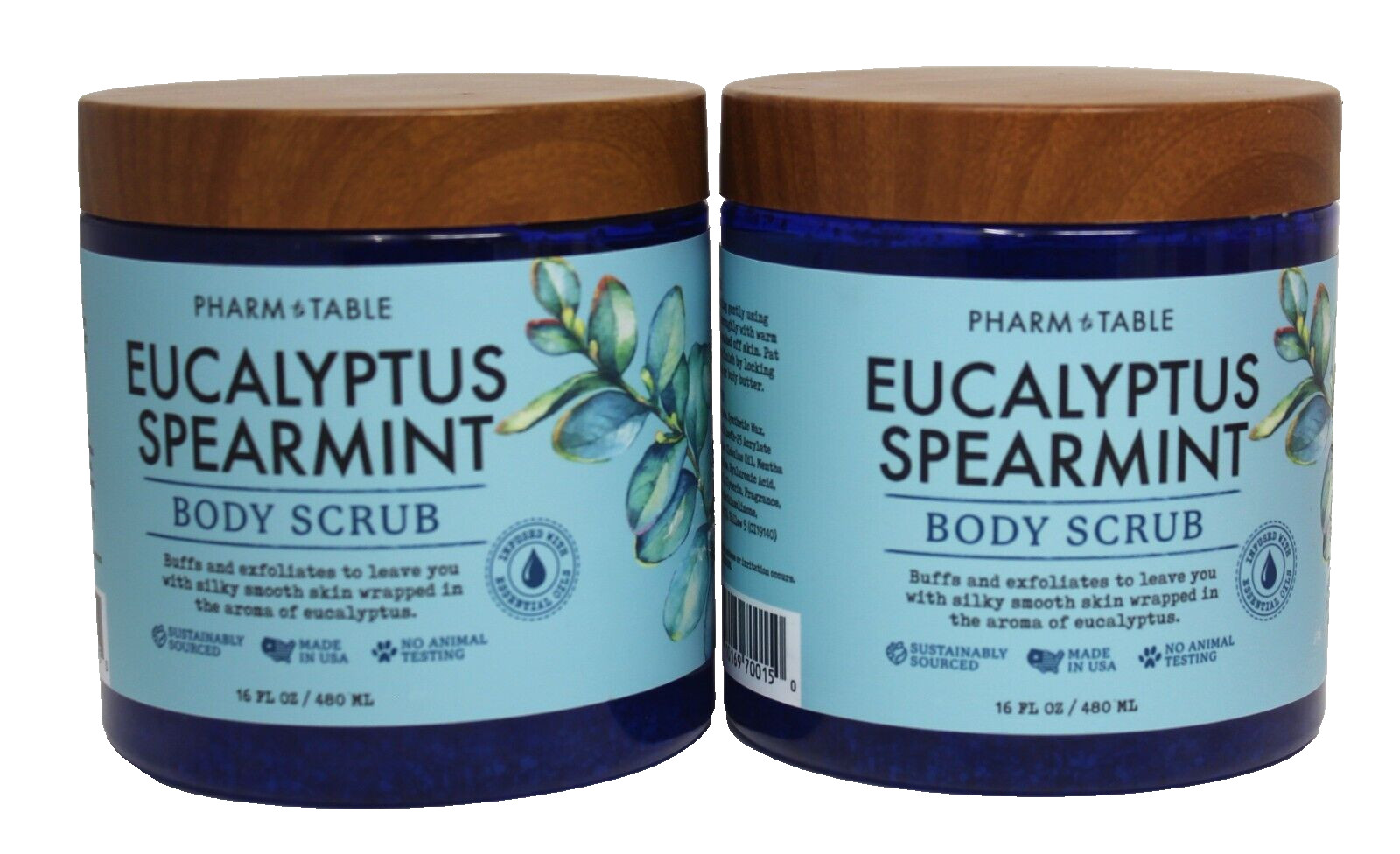 Pharm to Table Eucalyptus Spearmint Exfoliating Body Scrub 16 oz Lot of 2 New