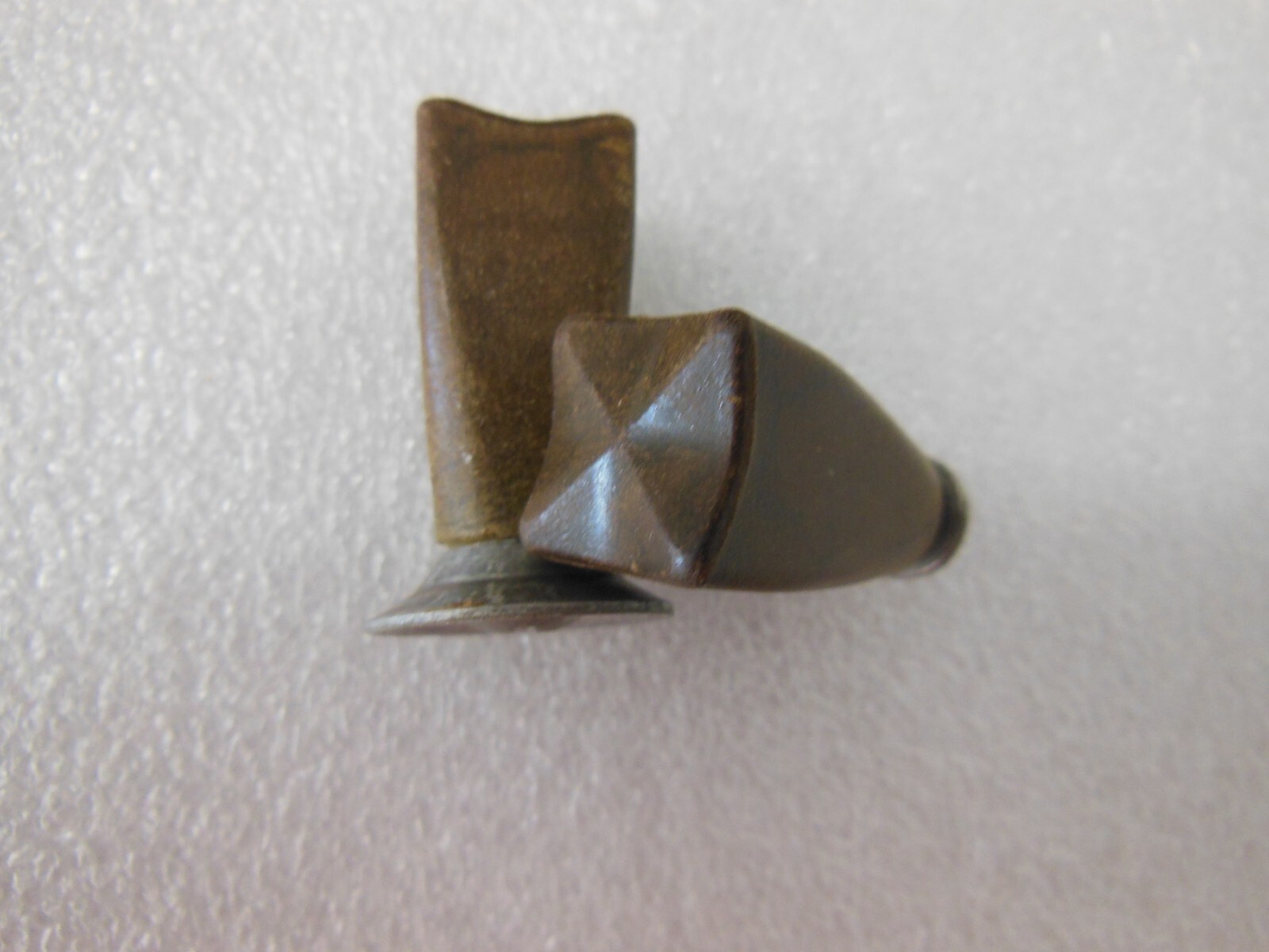 2 Decorative Bakelite Pot Lid Pulls Trapazoid Cabinet Hardware Unique