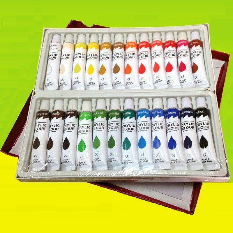 Montico Acrylic Paint Set - 24 Colors , Professional Painting Set Tubes 12ml
