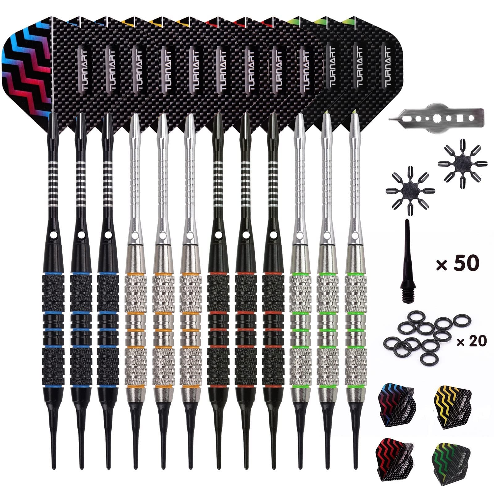 Turnart Darts Plastic Tip - Professional Soft Set for Silver