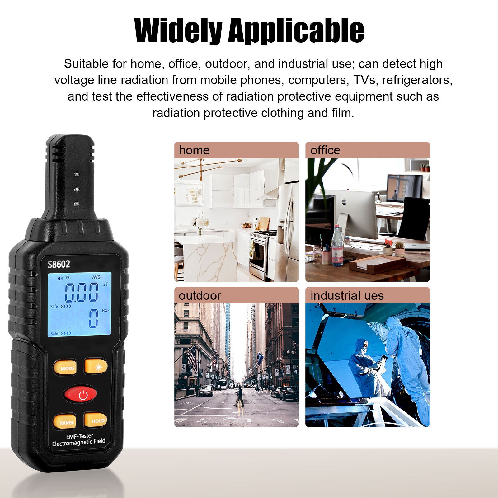 Mutilfunction Radiation Detector Dosimeter EMF Meter Electromagnetic Tester