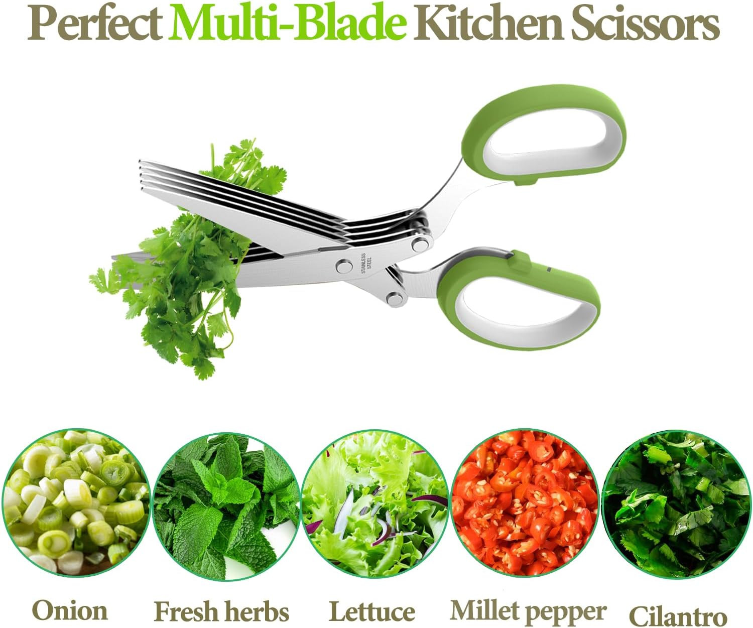 2026 Upgraded Herb Scissors, Effortless Herb Shears Cutter Tool with Sharp Stain