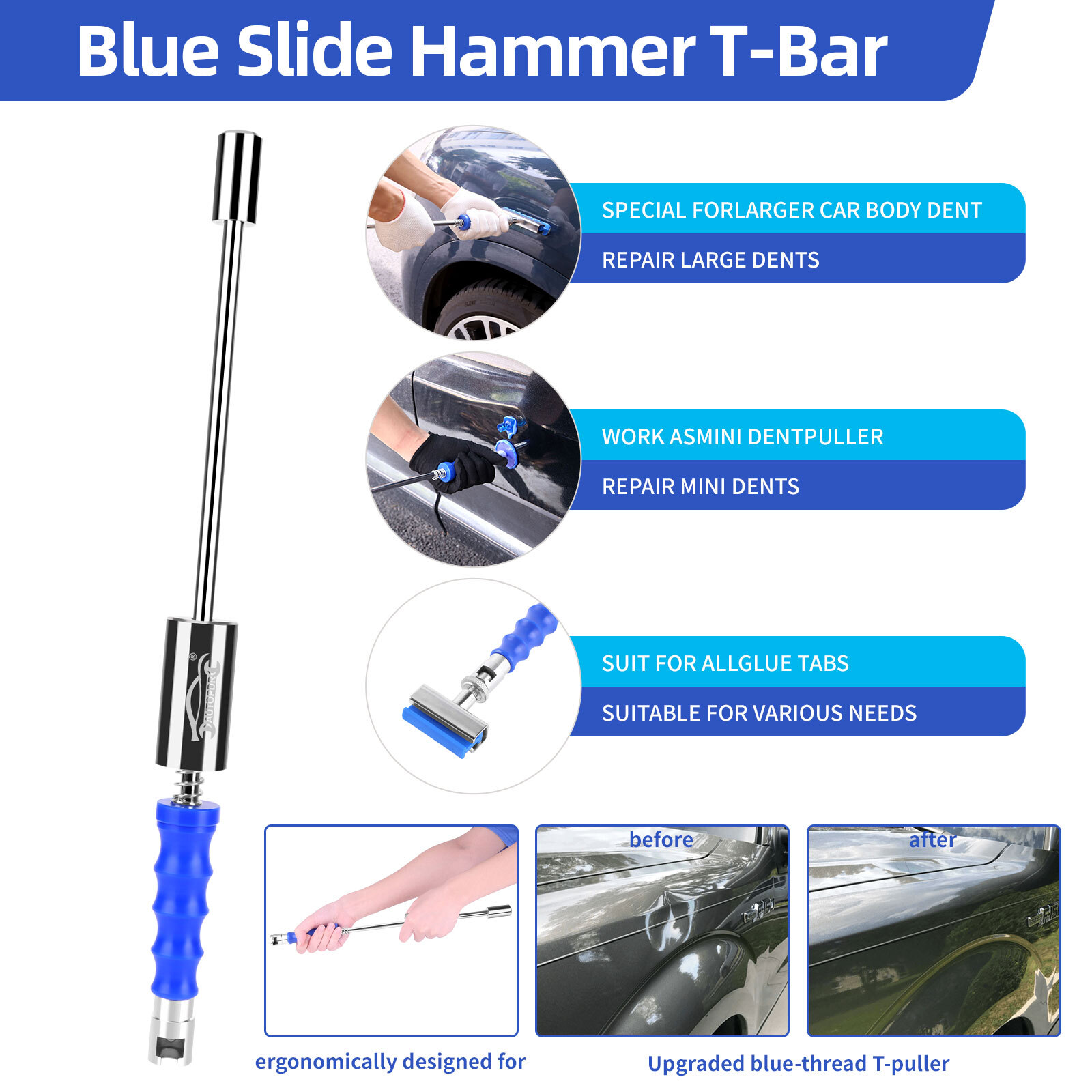 Car Body Dent Puller Bridge Lifter Paintless Hail Dent Remover Repair Kit