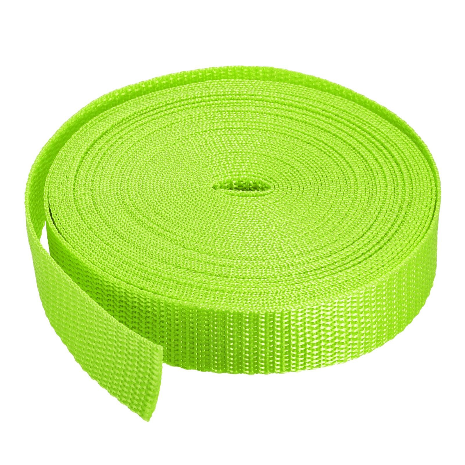 Lightweight Polypropylene Webbing Strap 1" 10 Yards Fluorescent Green