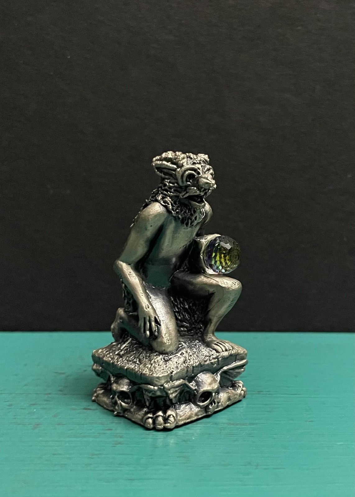 Gorham Tudor Mint Pewter Demon Beast Creature Magic Crystal Chess Figurine D&D