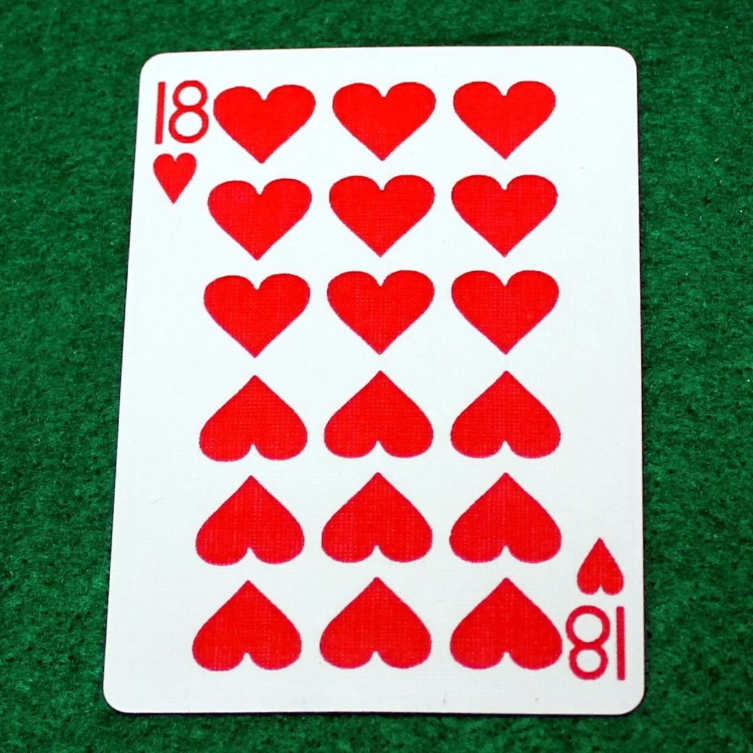 18 of Hearts, Bicycle Printed Gaff Card, Blue