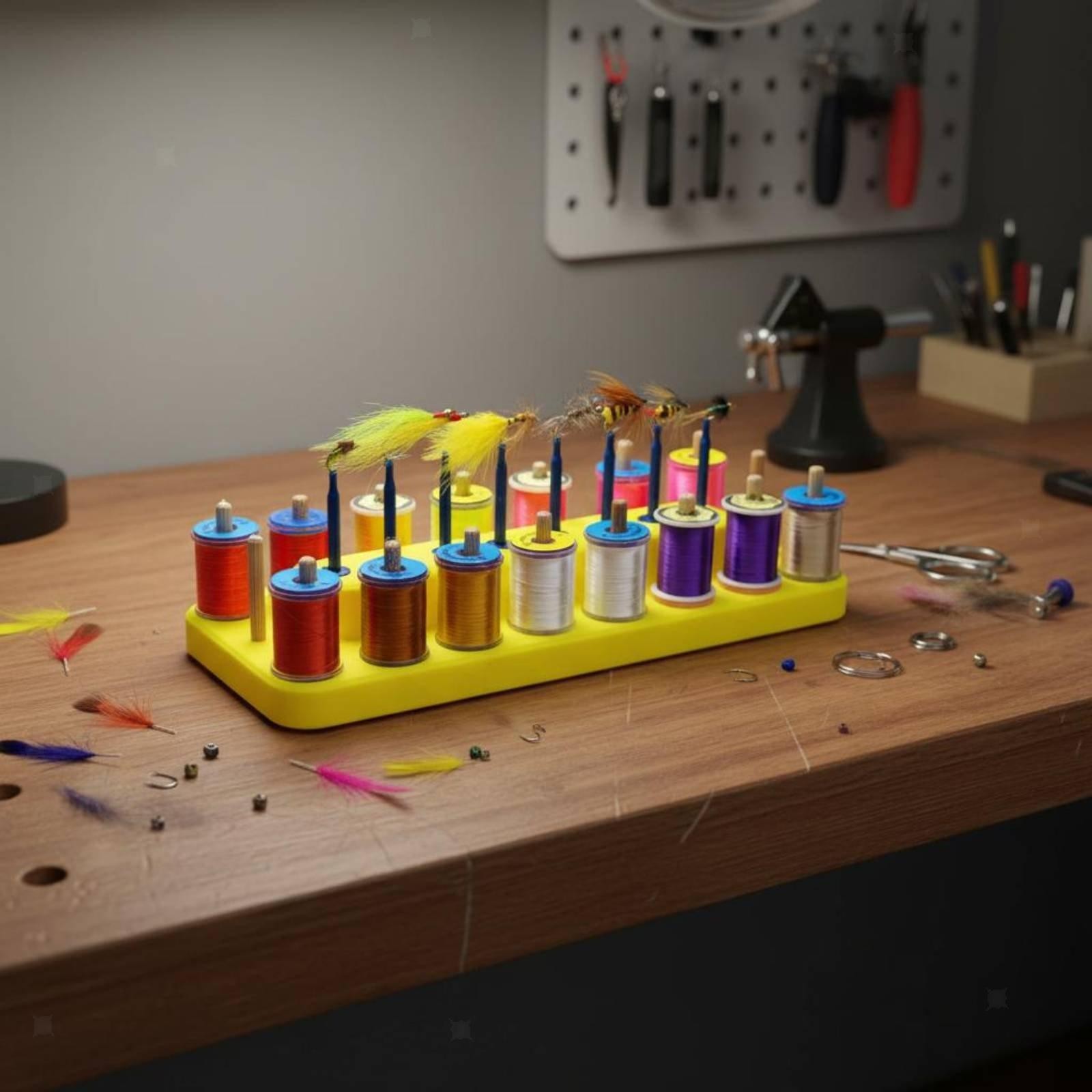 Fly Tying Thread Rack 2-in-1 Fly Display Rack Multi-Function Fishing Accessory