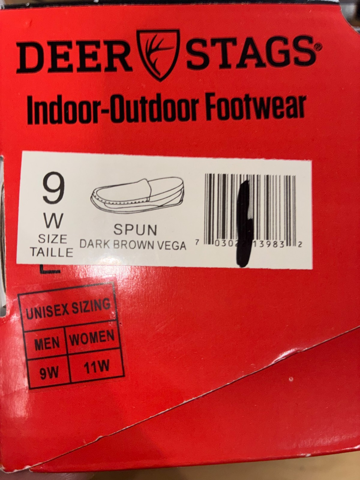 New Deer Stags Spun Vega Dress Fleece Warm Slipper Mens Size 9 Dark Brown