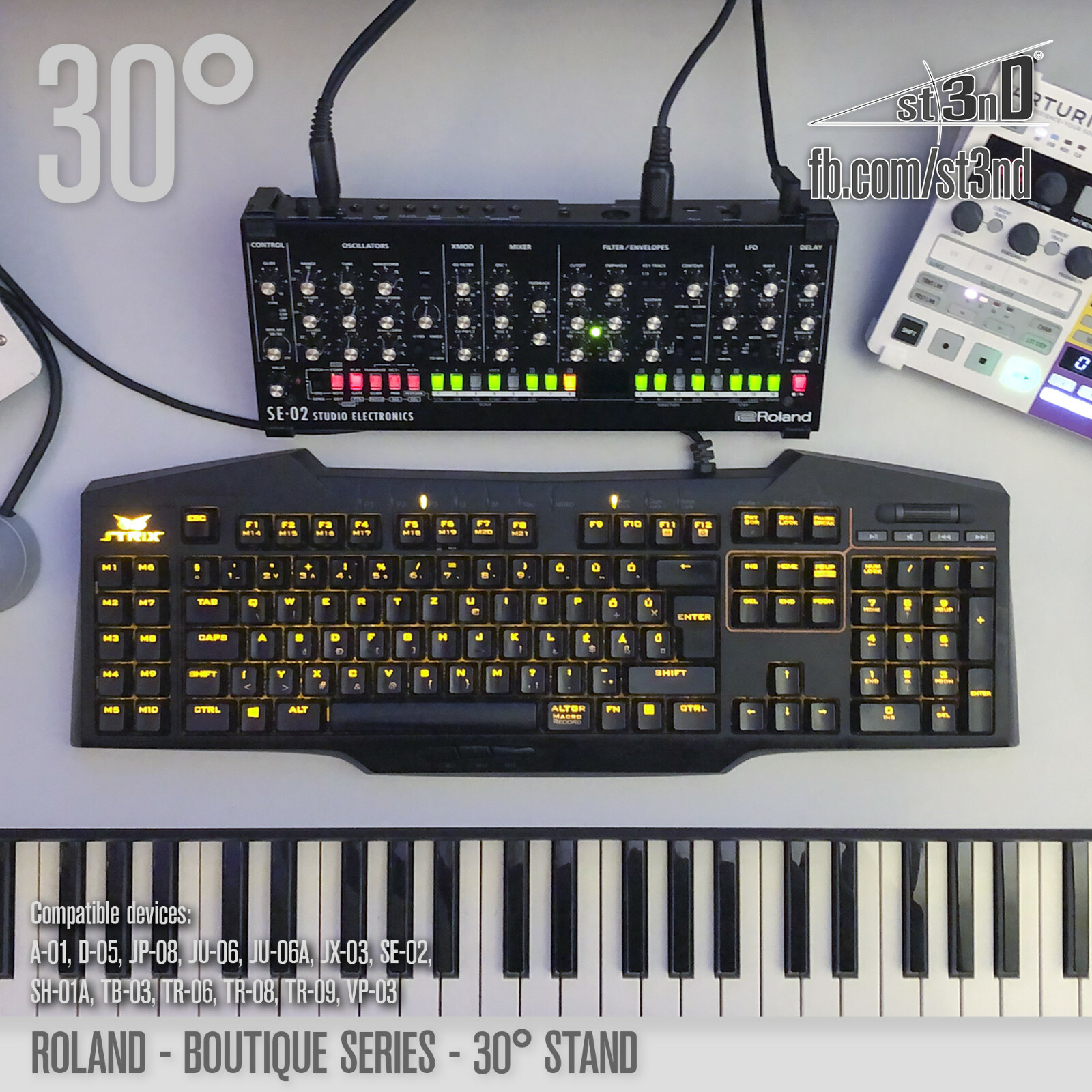 ROLAND BOUTIQUE Stand - 30 degrees - 3D printed - 100% Buyer Satisfaction