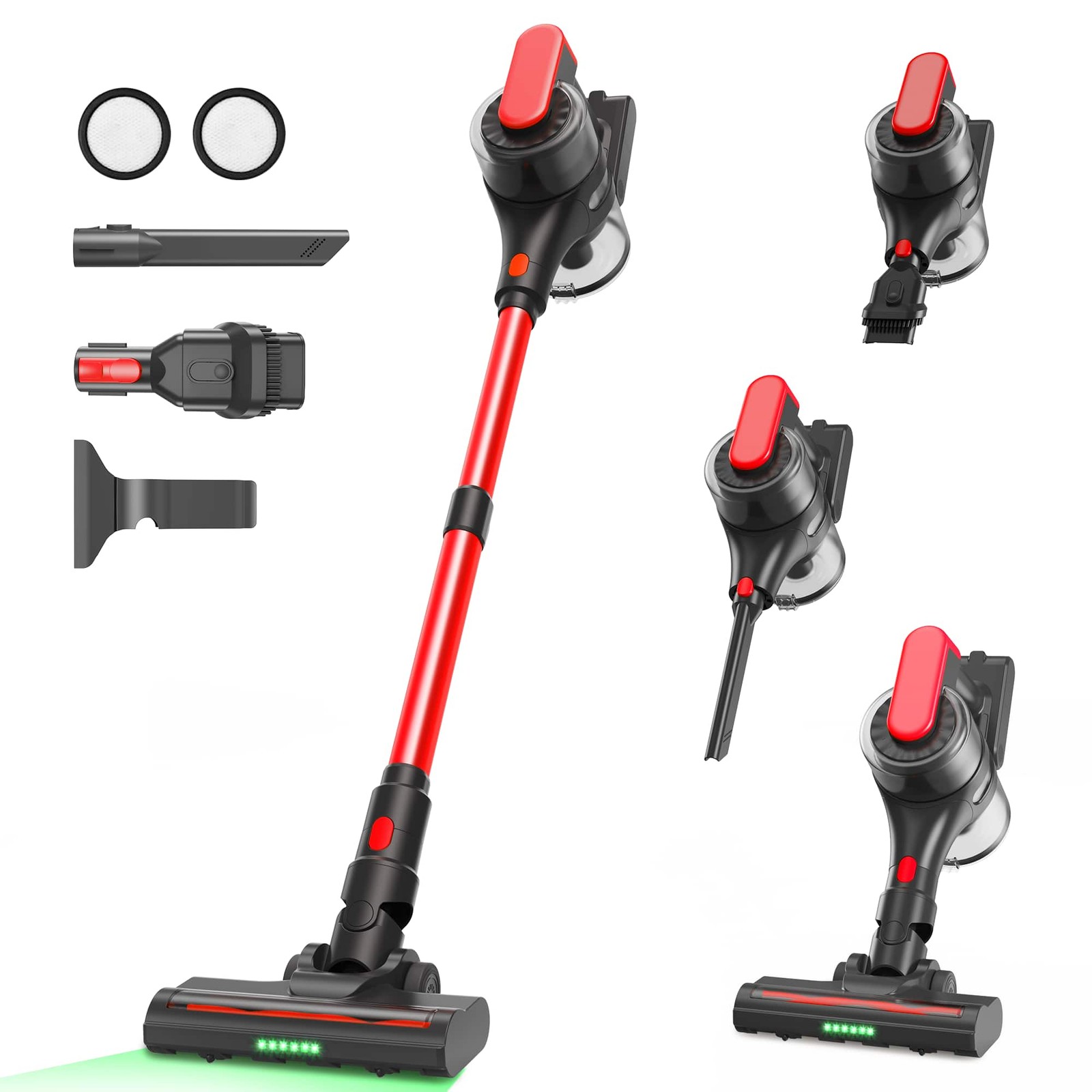 MOOSOO S5N Stick Vacuum Cleaner, Lightweight Cordless, 36Kpa Powerful Suction,