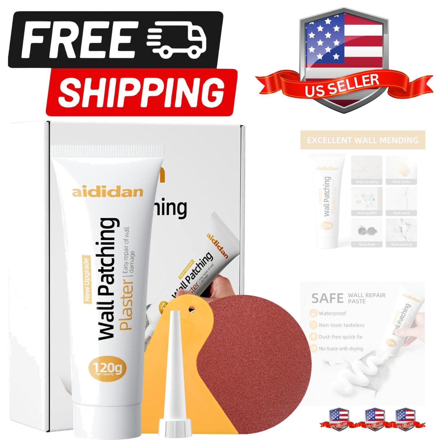 Drywall Repair Kit Hole Repair Patch Kits Wall Spackle Repair Paste Wall Mend...