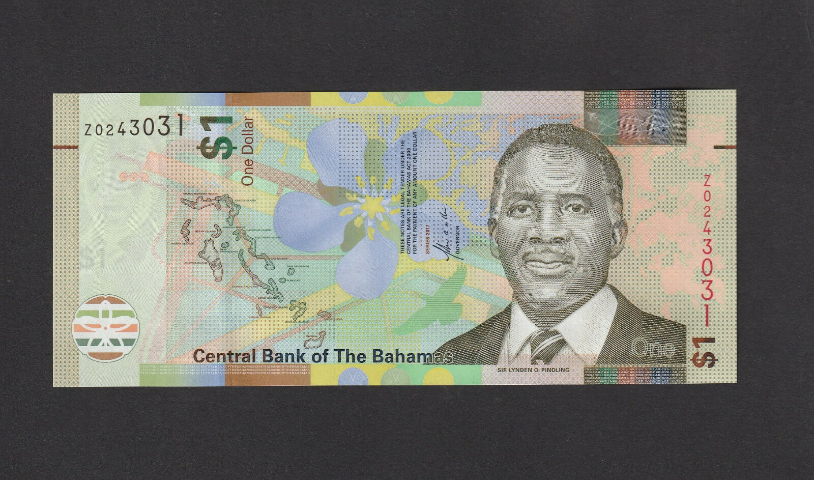 Bahamas $1 Dollar (2017) P77r Replacement Z banknote - UNC