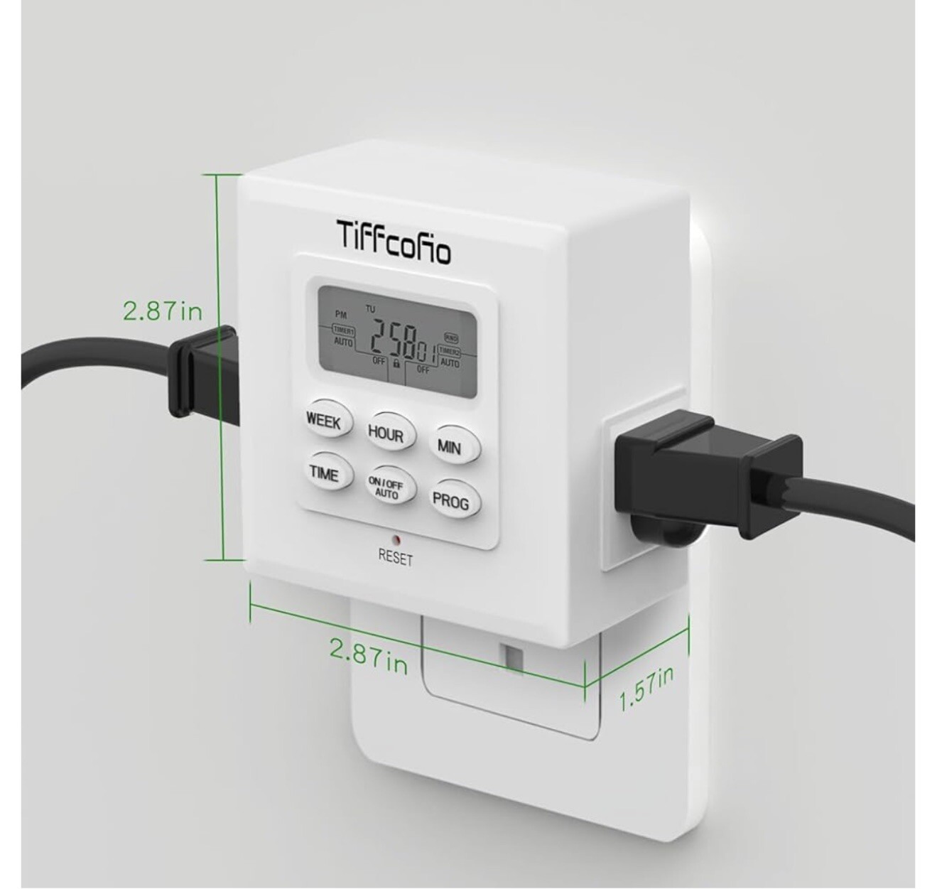 Indoor Digital Light Timer, 7 Day Programmable Plug in Outlet 2...