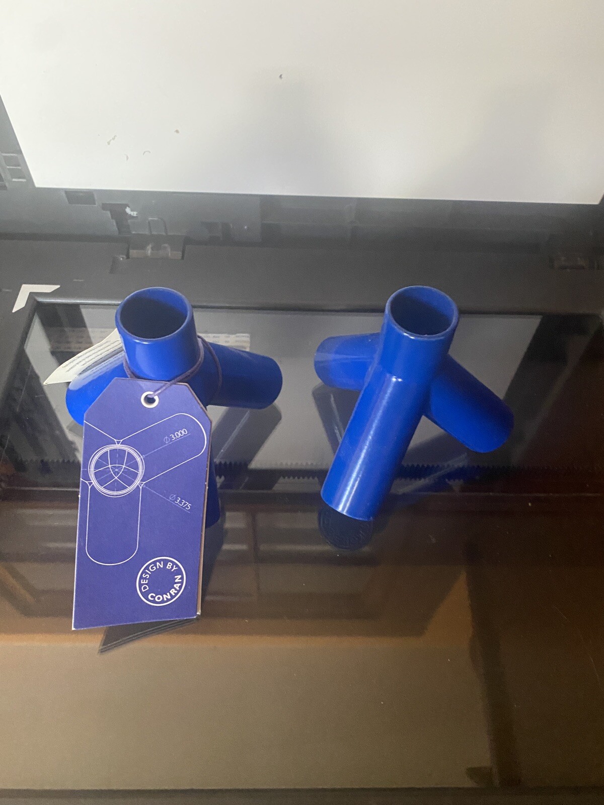 Design by Conran Metal Blue Single Candle Holder Set of Two Brand NEW Very RARE