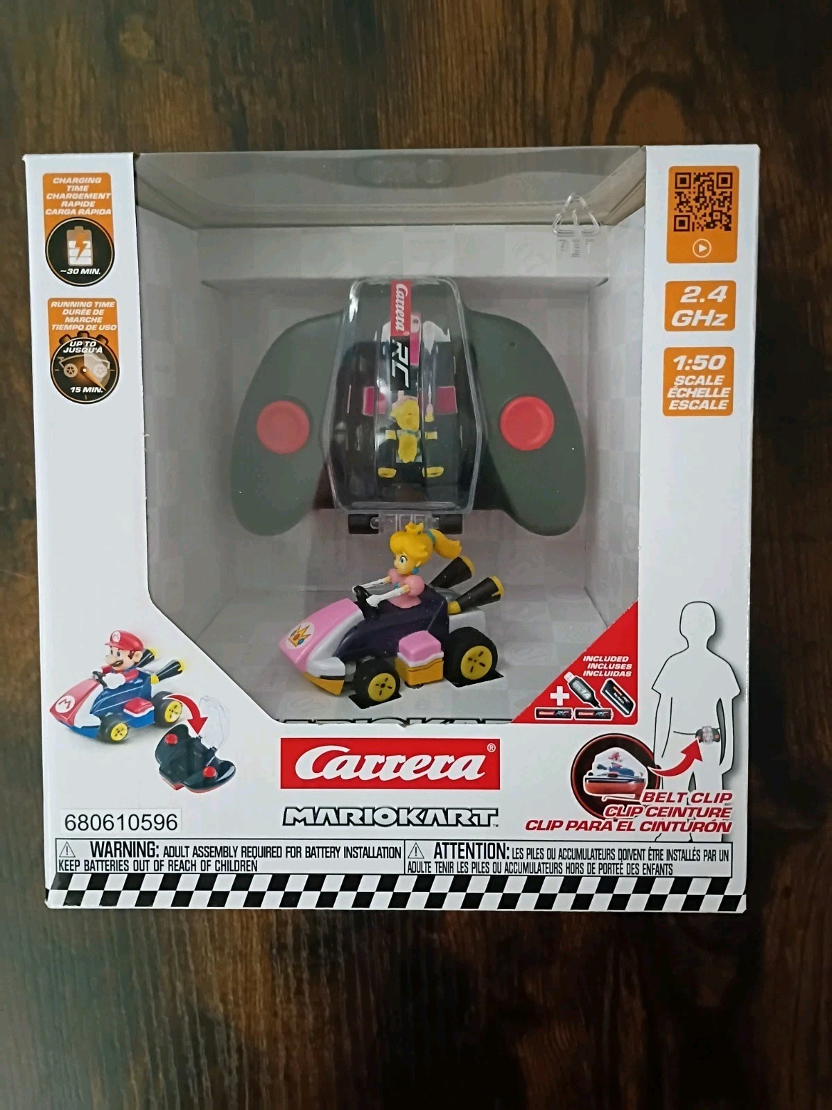 2" PEACH Super Mario Kart Carrera Remote Control RC 2.4 GHz Nintendo Wireless
