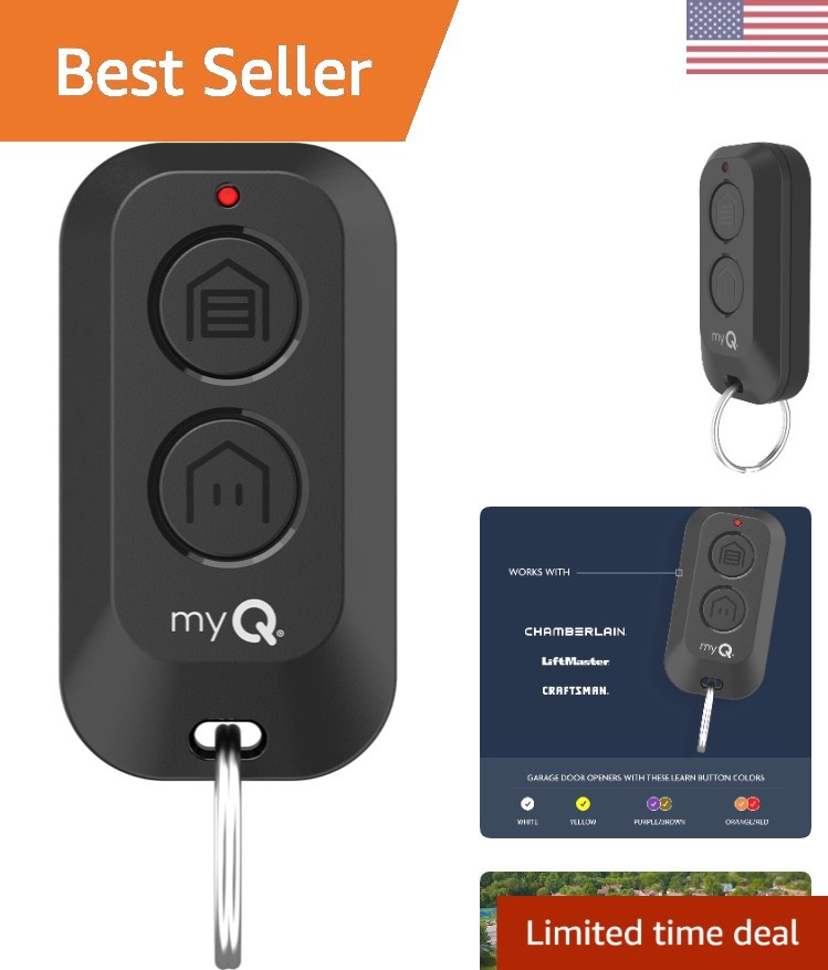 Compact Keychain Garage Door Remote - 1300 ft Range & No Setup Hassle