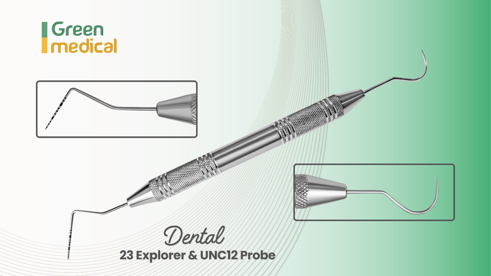 23 Explorer & UNC-12 Probe Double Ended Dental Diagnostic Instrument