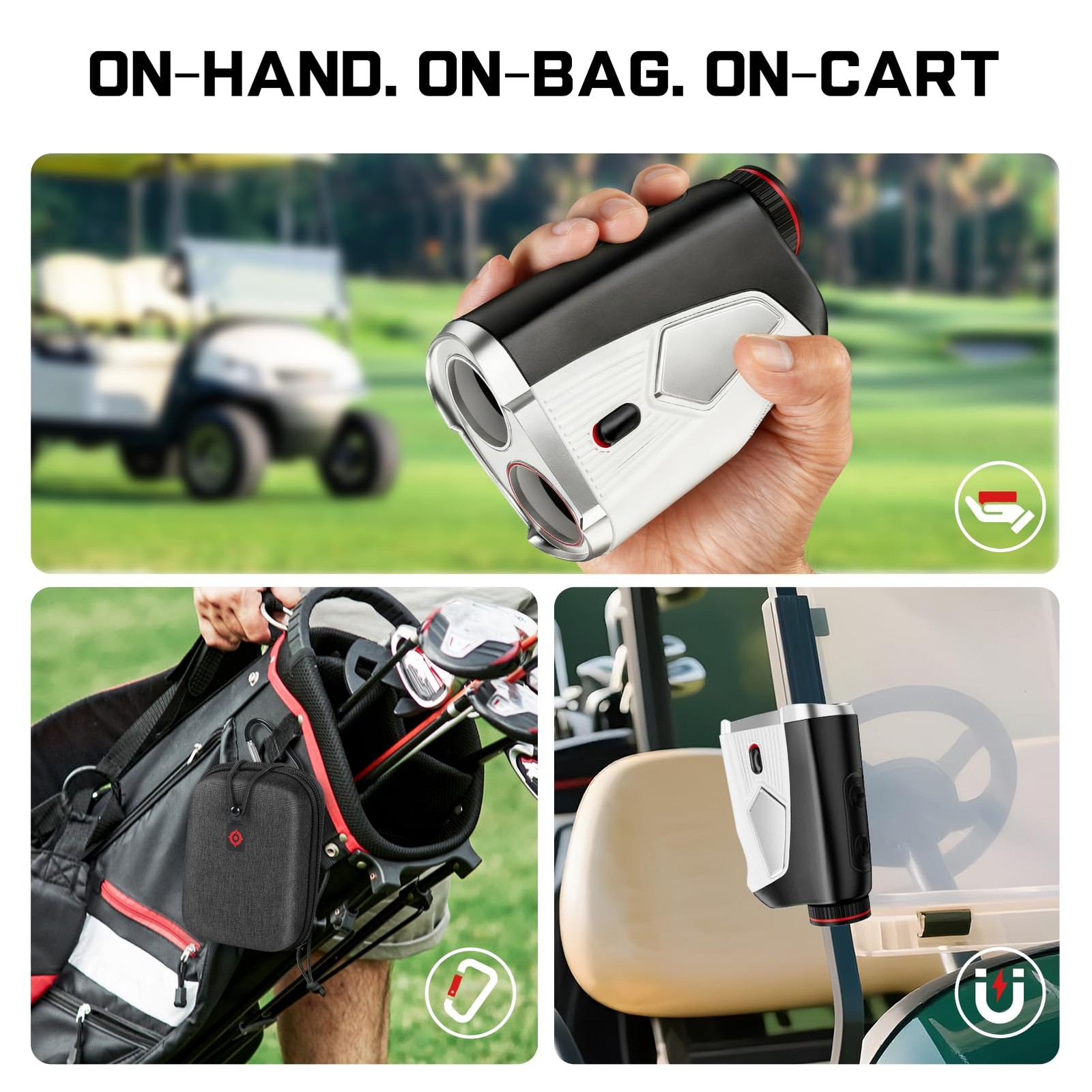 Upgraded 0.5 Second Easily Lock on a Pin Golf Rangefinder with Slope 2X HD