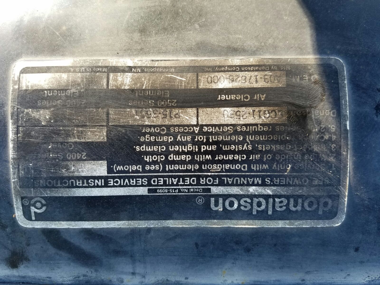 1995 FREIGHTLINER FLD120 AIR BOX / FILTER CAT