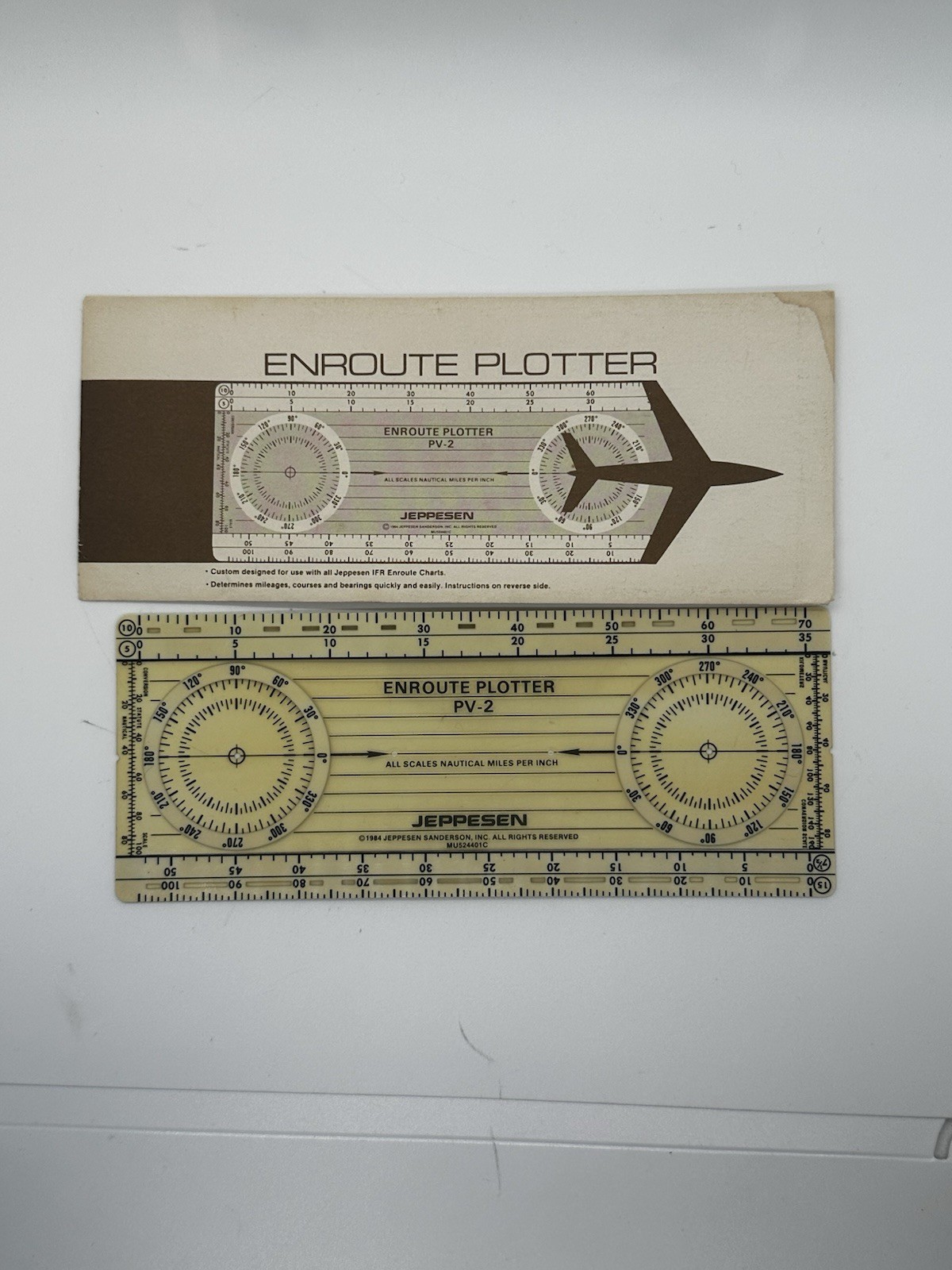 Jeppesen Enroute Plotter PV-2 Scale with Instructions Envelope Englewood CO