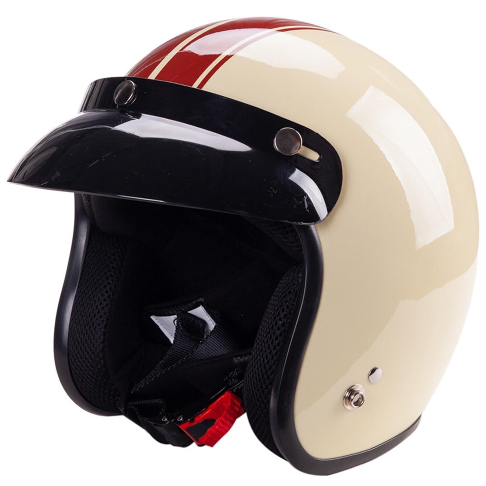 3 Peak Open Retro Motorcycle , Black