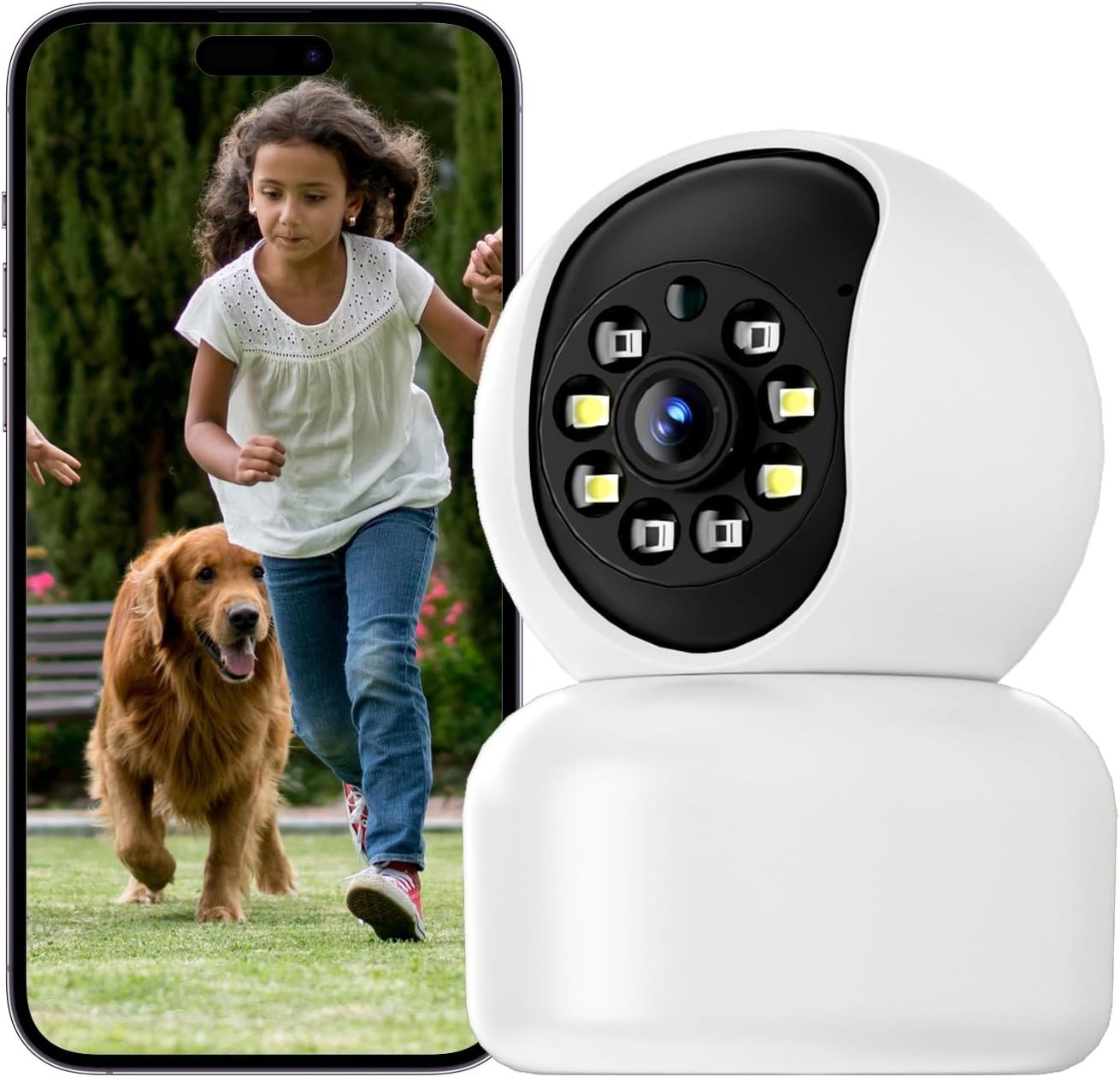 Hawkray 2K Indoor Security Camera - Motion Tracking, Two-Way Talk & Night Vision