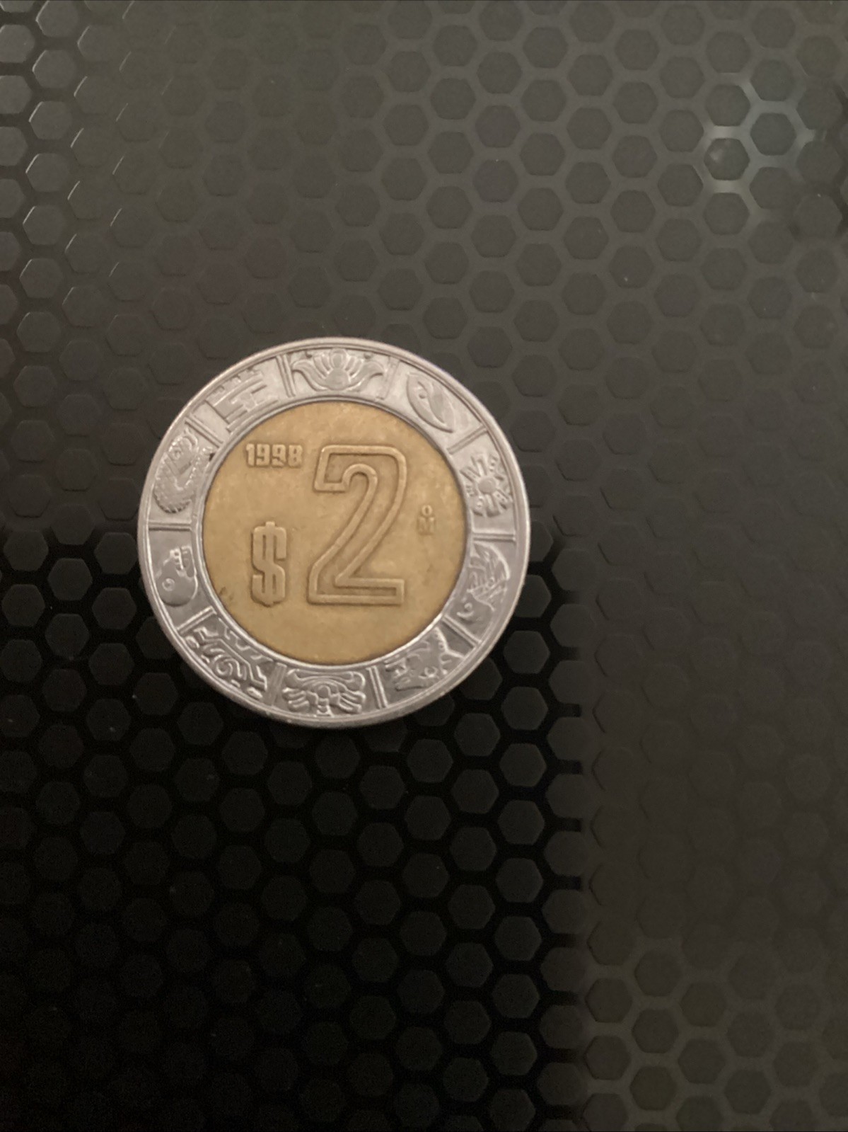 1998 2 Pesos Mexico Bimetallic Mexican World Vintage Old Coin sku 5