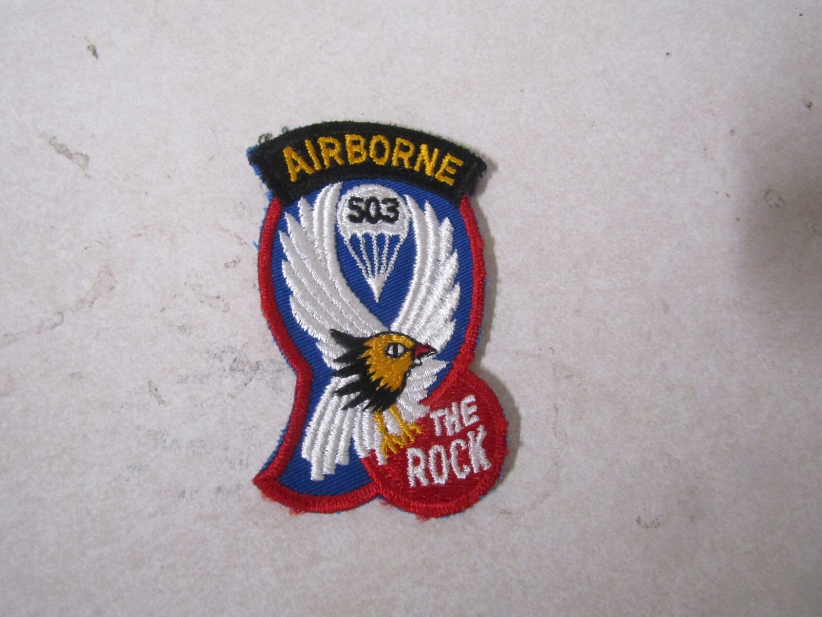 MILITARY PATCH VINTAGE OLDER US ARMY 503RD INFANTRY AIRBORNE REGIMENT THE ROCK