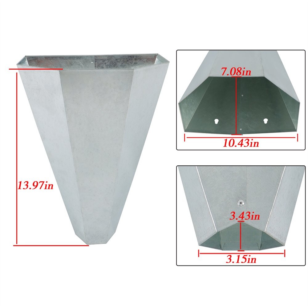 2 Pack For Chicken Birds Medium Poultry Restraining Flat Back Design Funnel Cone