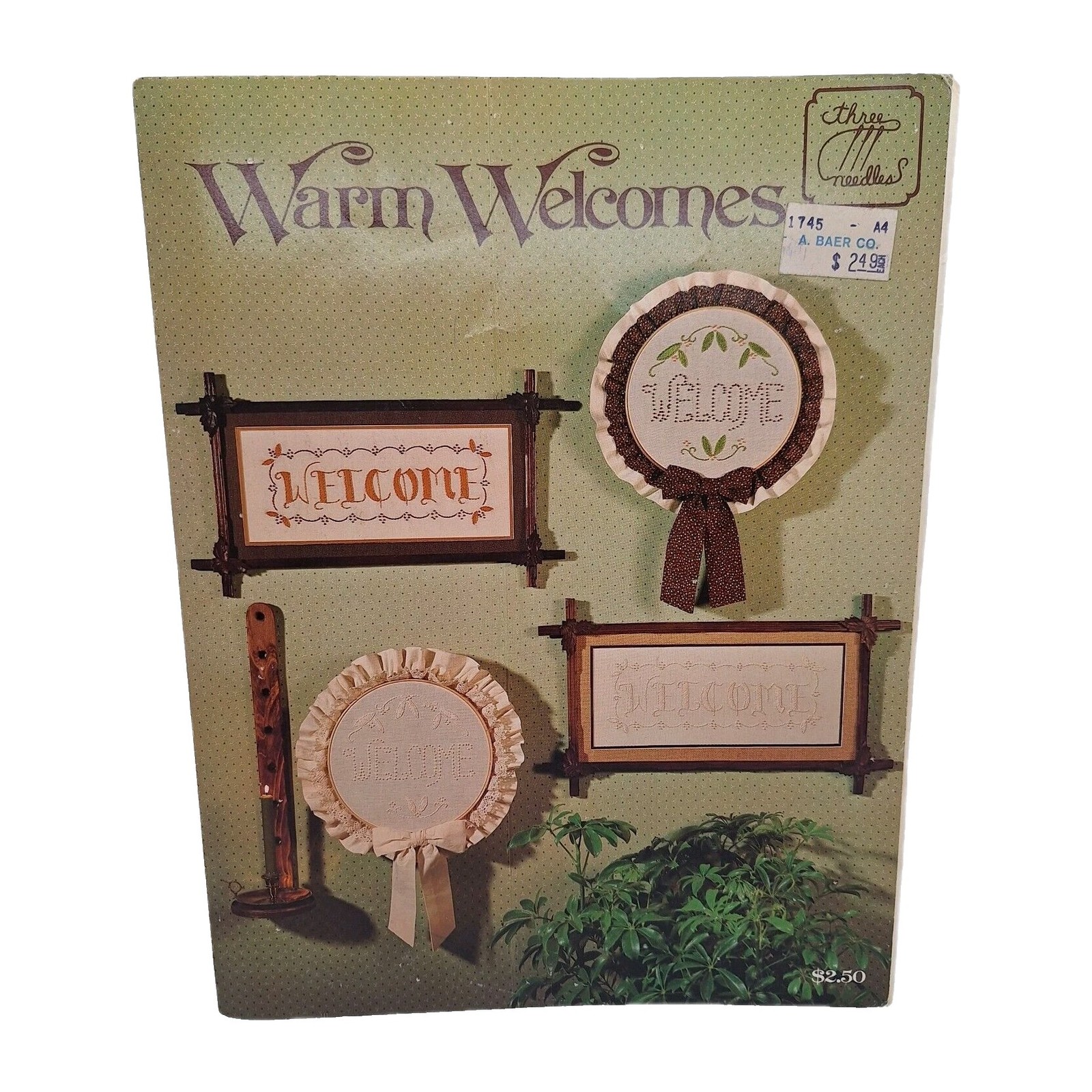 Warm Welcomes Three Needles Pattern Book Candlewicking Embroidery Vintage