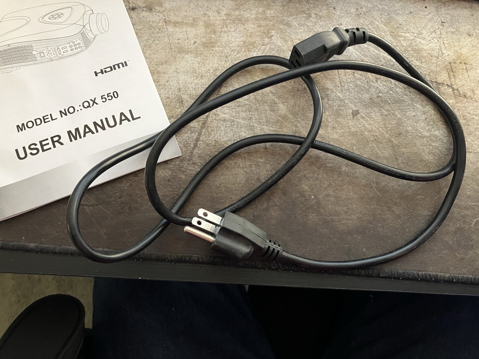 Quantum Led Projector QX550 Power Cord
