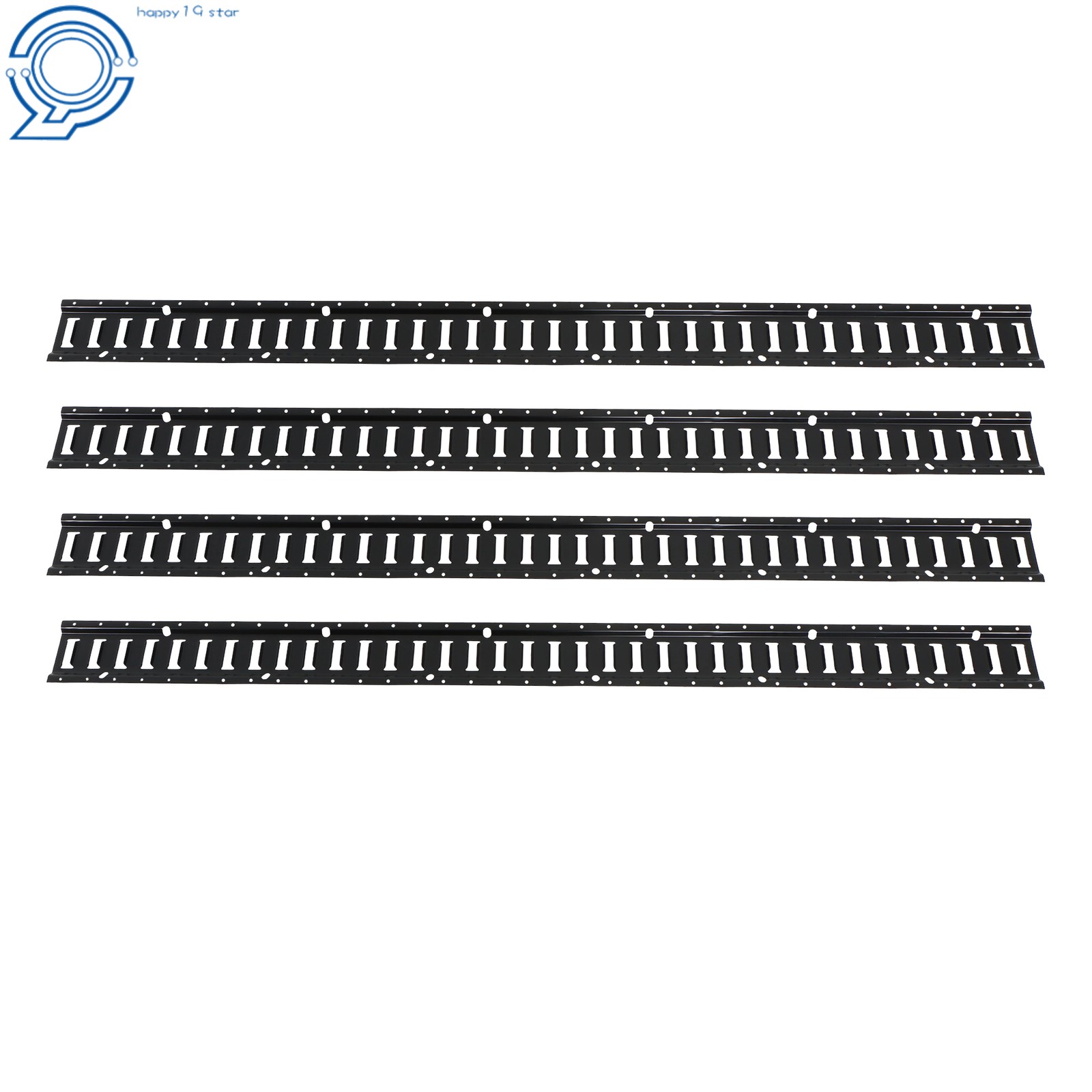 4 Pack 6' E Track Tie Down Rail Kit Powder Coat Black For Vans Trailers Steel