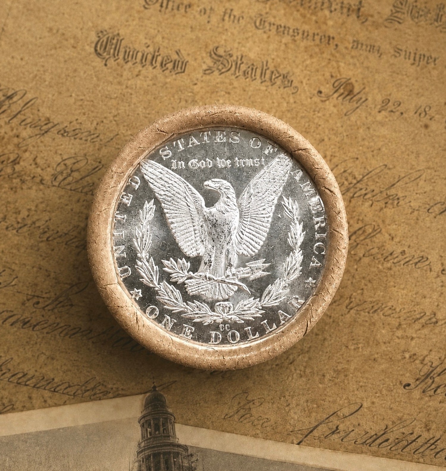 20 Coin BU Morgan Silver Dollar Roll - Double CC & CC Superb Gem PQ