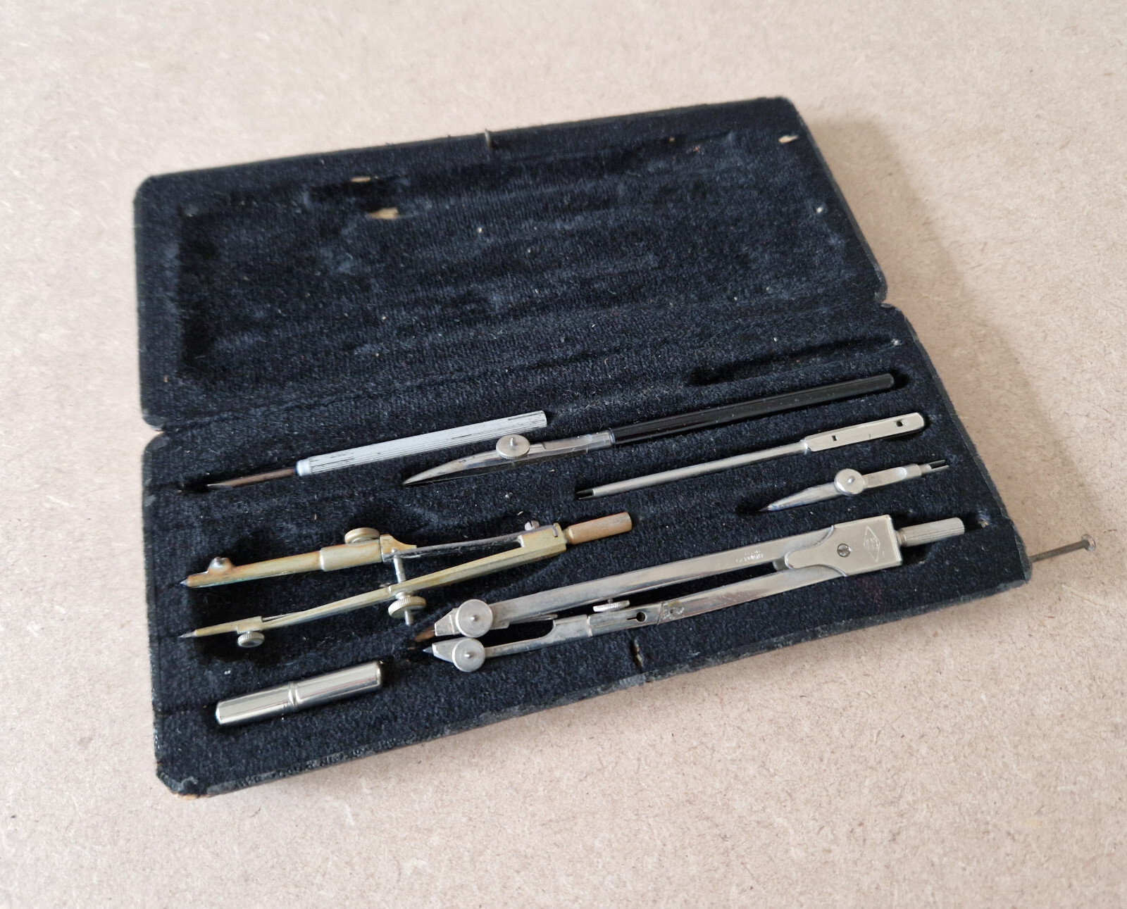Vintage Architectural Technical Draughtsman Drawing Instrument Set in Case