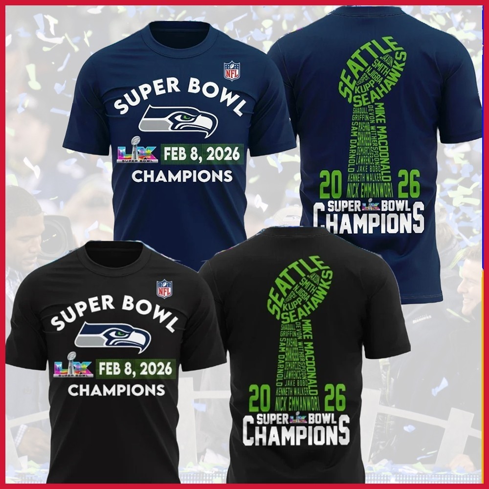HOT NEW - Seattle Seahawks Super Bowl LX Champions 2026 All Player Name For Fans